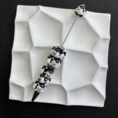 Spooky Cute Halloween Beadable Pens - Pastel Goth Skull & Ghost Holiday Ballpoint Pens (Variety Pack)