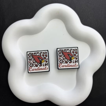 Leopard Football Team Square Acrylic Beads for DIY Beadable Pens - Bulk Sports Fan Game Day Focal Beads Only (No Pens) NFL Team Beads