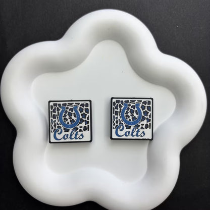 Leopard Football Team Square Acrylic Beads for DIY Beadable Pens - Bulk Sports Fan Game Day Focal Beads Only (No Pens) NFL Team Beads