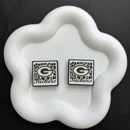 Leopard Football Team Square Acrylic Beads for DIY Beadable Pens - Bulk Sports Fan Game Day Focal Beads Only (No Pens) NFL Team Beads