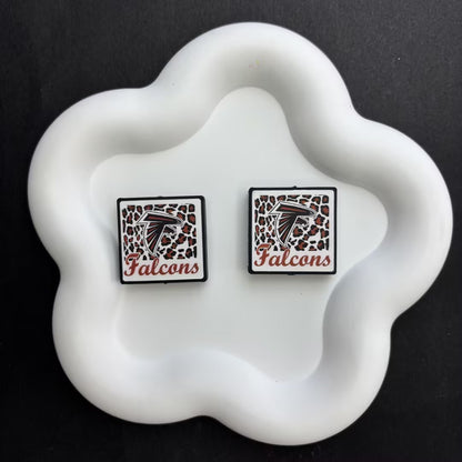 Leopard Football Team Square Acrylic Beads for DIY Beadable Pens - Bulk Sports Fan Game Day Focal Beads Only (No Pens) NFL Team Beads