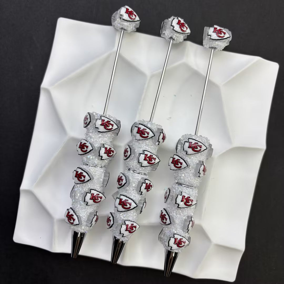 NFL Football Team Completed Beadable Pens - Custom San Francisco 49ers, Dallas Cowboys, KC Chiefs Sports Fan Luxury Crystal Writing Pens Gift