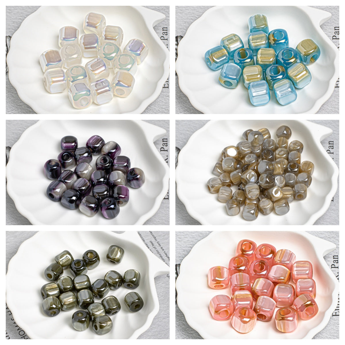 Aurora Iris Acrylic Large Hole Beads, 10/12/14mm Colorful Barrel Spacer Beads with 3/4/5mm Large Hole for DIY Beadable Pens, Keychains, Jewelry Making