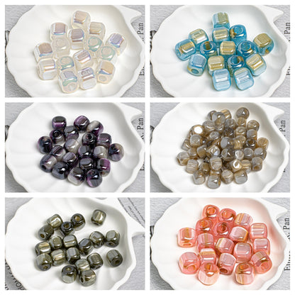 Aurora Iris Acrylic Large Hole Beads, 10/12/14mm Colorful Barrel Spacer Beads with 3/4/5mm Large Hole for DIY Beadable Pens, Keychains, Jewelry Making