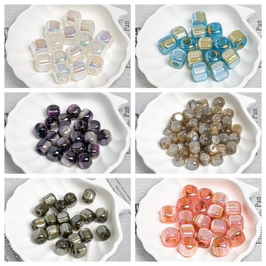 Aurora Iris Acrylic Large Hole Beads, 10/12/14mm Colorful Barrel Spacer Beads with 3/4/5mm Large Hole for DIY Beadable Pens, Keychains, Jewelry Making