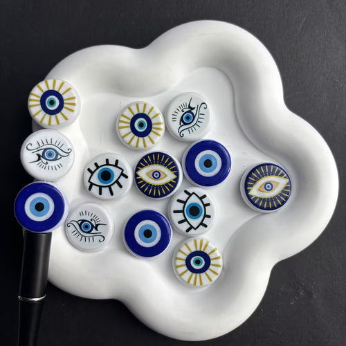 Evil Eye Acrylic Focal Beads for Beadable Pens, Cute Eye of Horus Protection Beads Mix, Mystic Nazar Amulet Charms for Keychain DIY Crafts