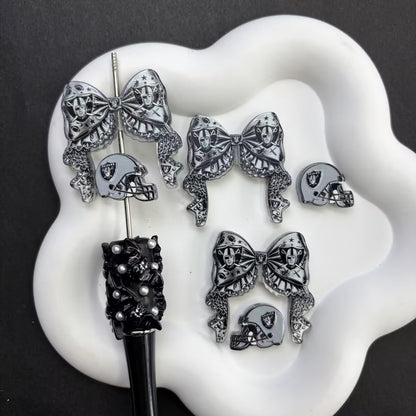 NFL Football Game Day DIY Pen Kit | Rhinestone Bead Barrel, Bow Focal Charms & Team Helmet Toppers