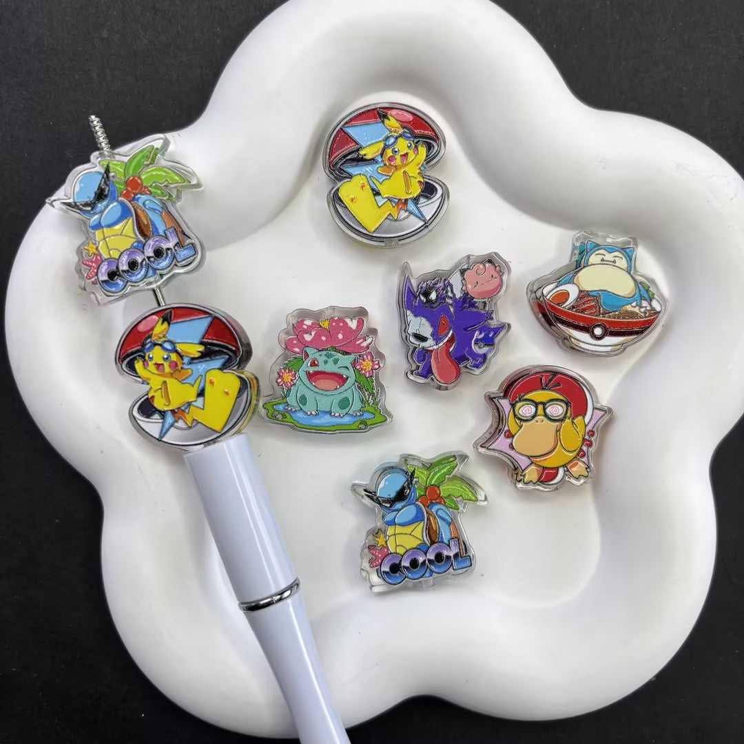 Anime Monster Acrylic Focal Beads, Cute Anime Character Beads for DIY Beadable Pens & Keychains