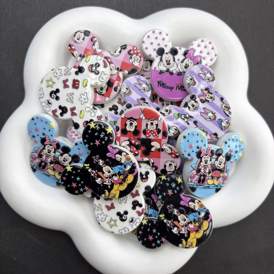 Cute Mouse Ear Acrylic Focal Beads, Kawaii Magic Mouse Cartoon Loose Beads with Large Hole for Beadable Pens, Keychains & DIY Jewelry Making