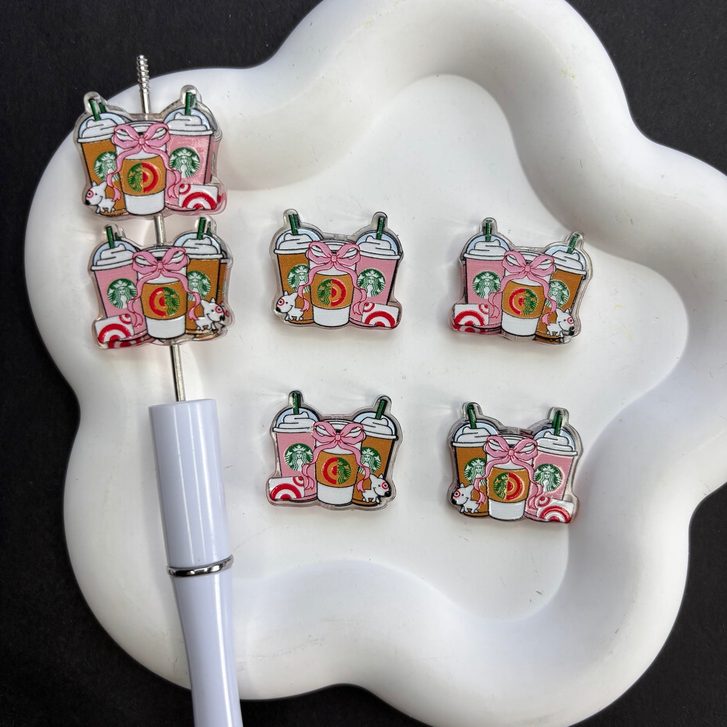 Famous Brands Focal Beads Acrylic Logo Character Beads for Beadable Pens DIY Jewelry Making