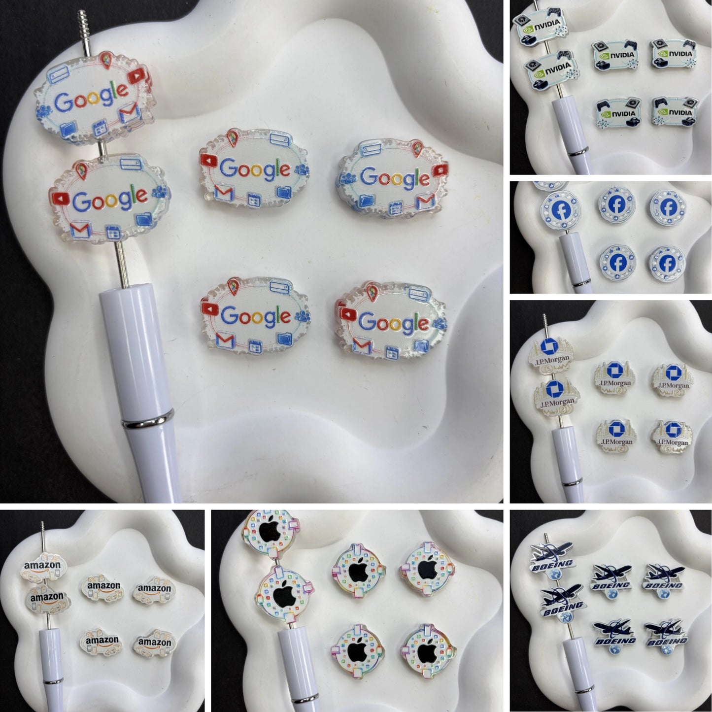 Famous Brands Focal Beads Acrylic Logo Character Beads for Beadable Pens DIY Jewelry Making