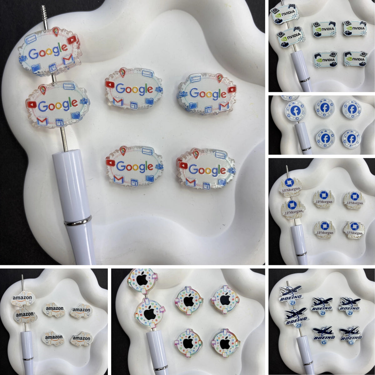 Famous Brands Focal Beads Acrylic Logo Character Beads for Beadable Pens DIY Jewelry Making