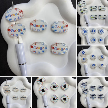 Famous Brands Focal Beads Acrylic Logo Character Beads for Beadable Pens DIY Jewelry Making