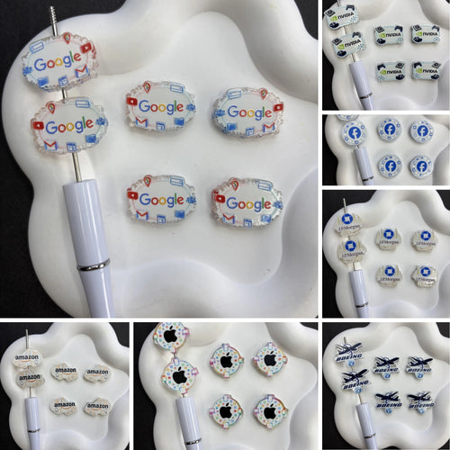 Famous Brands Focal Beads Acrylic Logo Character Beads for Beadable Pens DIY Jewelry Making