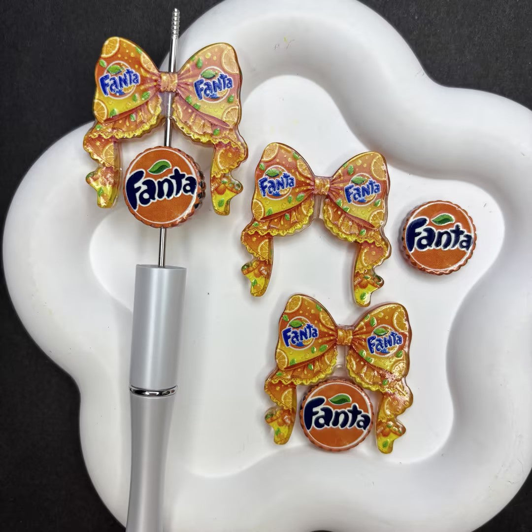 Vintage Pop Soda Bow Diamond Painting Accessories Set – Acrylic Pen Topper & Bottle Cap Cover Minder Collection