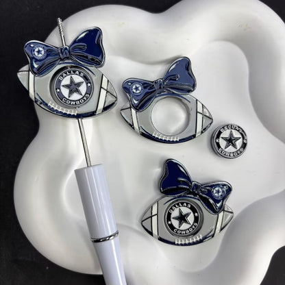 Football Bow Diamond Painting Accessories Collection | Acrylic Pen Topper & Sport Ball Cover Minder Set