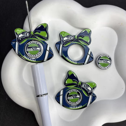 Football Bow Diamond Painting Accessories Collection | Acrylic Pen Topper & Sport Ball Cover Minder Set