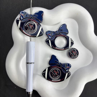 Football Bow Diamond Painting Accessories Collection | Acrylic Pen Topper & Sport Ball Cover Minder Set