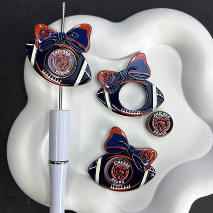 Football Bow Diamond Painting Accessories Collection | Acrylic Pen Topper & Sport Ball Cover Minder Set