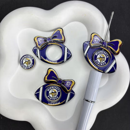 Football Bow Diamond Painting Accessories Collection | Acrylic Pen Topper & Sport Ball Cover Minder Set