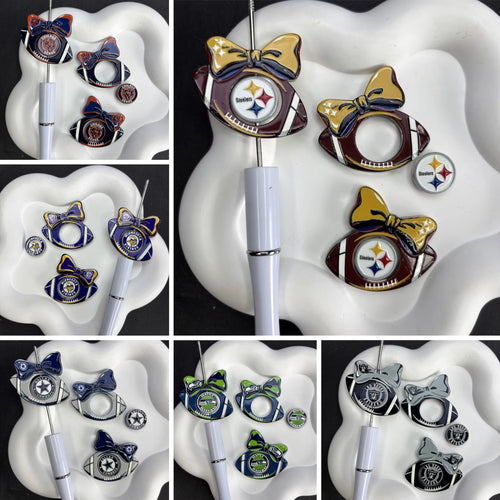 Football Bow Diamond Painting Accessories Collection | Acrylic Pen Topper & Sport Ball Cover Minder Set