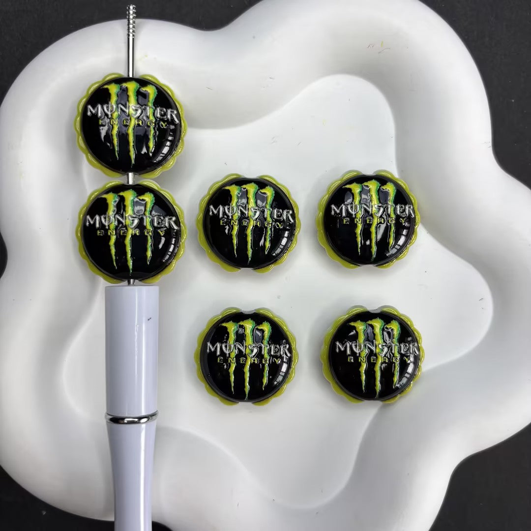 Drink & Fast Food Bottle Cap Focal Silicone Beads – Soda, Energy Drink & Coffee Lover Beads for DIY Beaded Pens, Keychains & Crafts