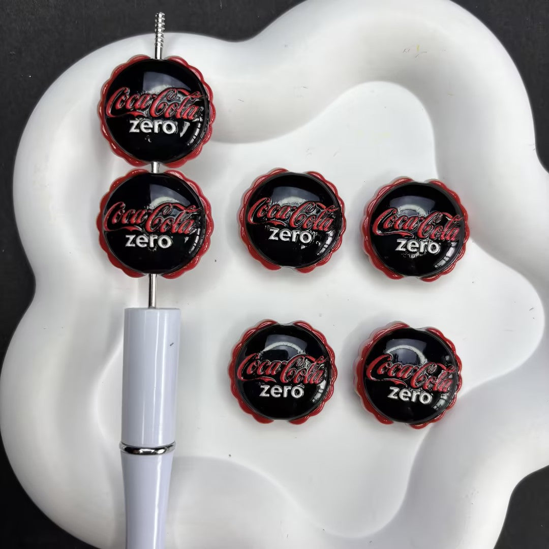 Drink & Fast Food Bottle Cap Focal Silicone Beads – Soda, Energy Drink & Coffee Lover Beads for DIY Beaded Pens, Keychains & Crafts