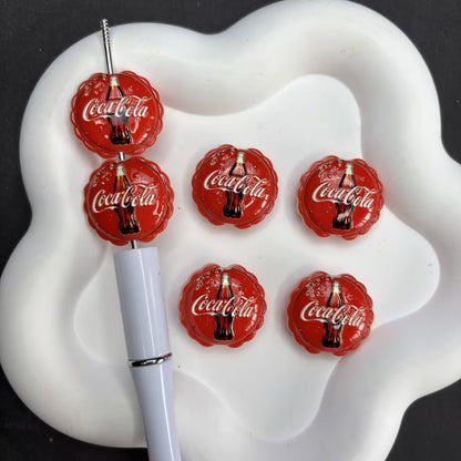 Drink & Fast Food Bottle Cap Focal Silicone Beads – Soda, Energy Drink & Coffee Lover Beads for DIY Beaded Pens, Keychains & Crafts