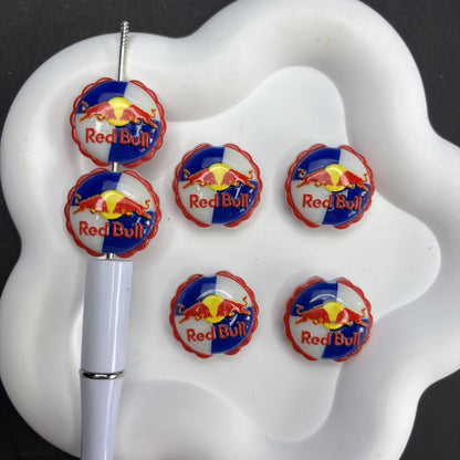 Drink & Fast Food Bottle Cap Focal Silicone Beads – Soda, Energy Drink & Coffee Lover Beads for DIY Beaded Pens, Keychains & Crafts