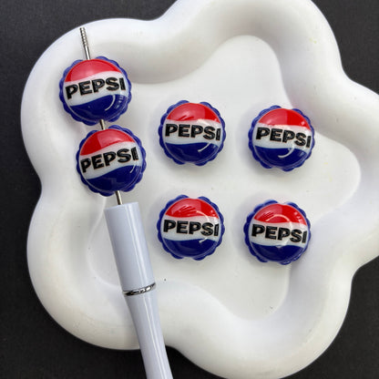 Novelty Bottle Cap & Snack Theme Acrylic Focal Beads – Fun Drink, Coffee & Soda Logo Beads for Beaded Pens, Keychains & DIY Crafts