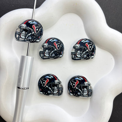 Football Helmet Acrylic Focal Beads for Beadable Pens, Printed Sports Helmet Beads for DIY Keychain, Pen Making & Craft Supplies