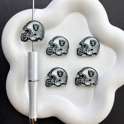 Football Helmet Acrylic Focal Beads for Beadable Pens, Printed Sports Helmet Beads for DIY Keychain, Pen Making & Craft Supplies