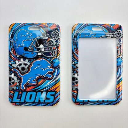 Football Game Day ID Card Badge Holder, Sliding Hard Case Badge Protector for Lanyards, Keychains, Nurses & Teachers