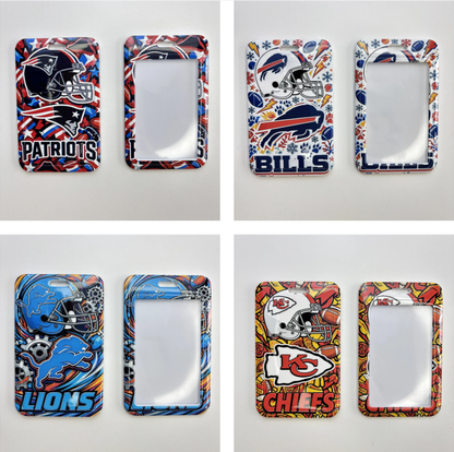 Football Game Day ID Card Badge Holder, Sliding Hard Case Badge Protector for Lanyards, Keychains, Nurses & Teachers