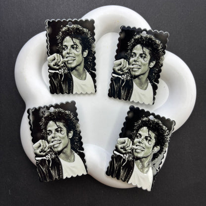 Acrylic Stamp Dangle Charms with Top Hole for Beadable Pens, Pop Culture & Music Legend Pendants for DIY Keychain & Jewelry Making