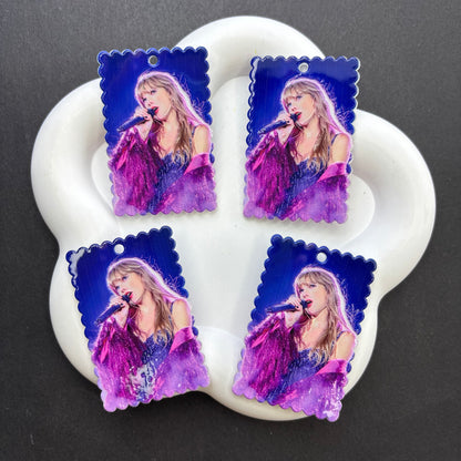 Acrylic Stamp Dangle Charms with Top Hole for Beadable Pens, Pop Culture & Music Legend Pendants for DIY Keychain & Jewelry Making