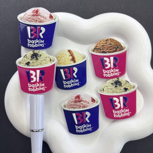 Mini Ice Cream Tub Decorative Ballpoint Pen, Creative Food-Themed Desk Accessory, Sweet Novelty Pen for School & Office