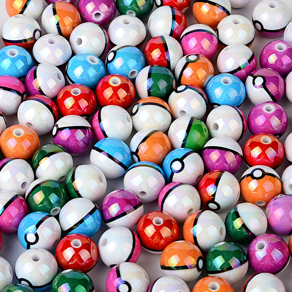 Mixed Pok Ball Theme AB Acrylic Beads for Beadable Pens - 16mm DIY