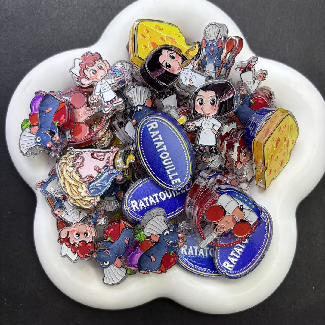 Cute French Chef Mouse Focal Beads – Cartoon Culinary Acrylic Beads for Beadable Pens & Keychain DIY Crafts