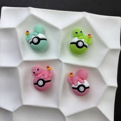Cute Baby Dragon Monster Ball Silicone Focal Beads – 3D Cartoon Creature Beads for Beadable Pens, Keychains & DIY Crafts