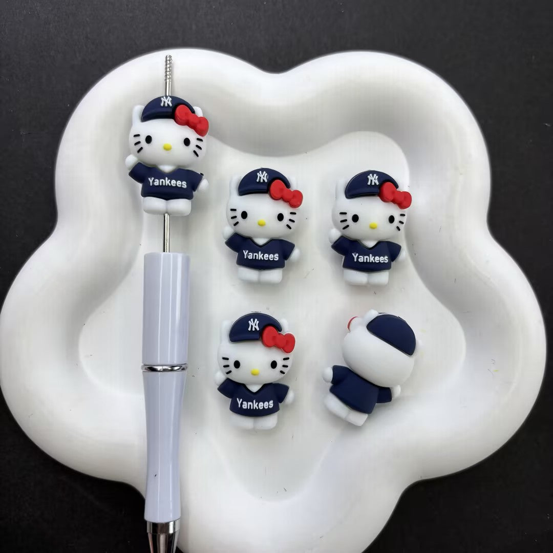 Cute Baby Dragon Monster Ball Silicone Focal Beads – 3D Cartoon Creature Beads for Beadable Pens, Keychains & DIY Crafts
