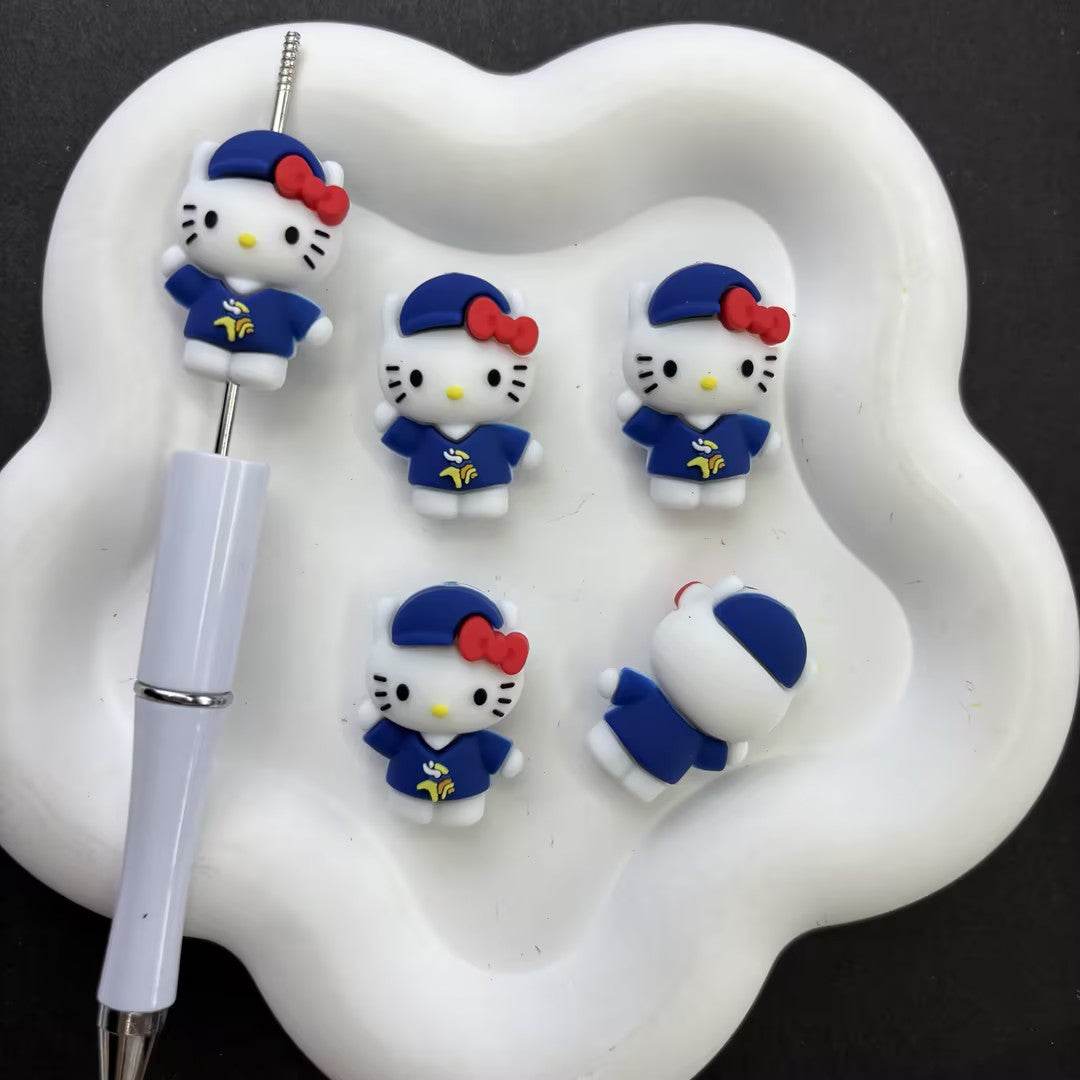 Cute Baby Dragon Monster Ball Silicone Focal Beads – 3D Cartoon Creature Beads for Beadable Pens, Keychains & DIY Crafts