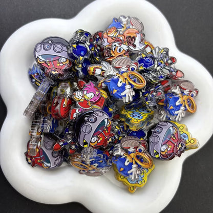 Fast Hedgehog Speed Game Focal Beads – Retro Video Game Character Acrylic Beads for Beadable Pens & Keychain DIY Crafts
