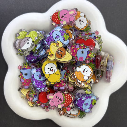 Cute Fruit Costume Mascot Focal Beads – Kawaii Cartoon Animal Acrylic Beads for Beadable Pens & Keychain DIY Crafts