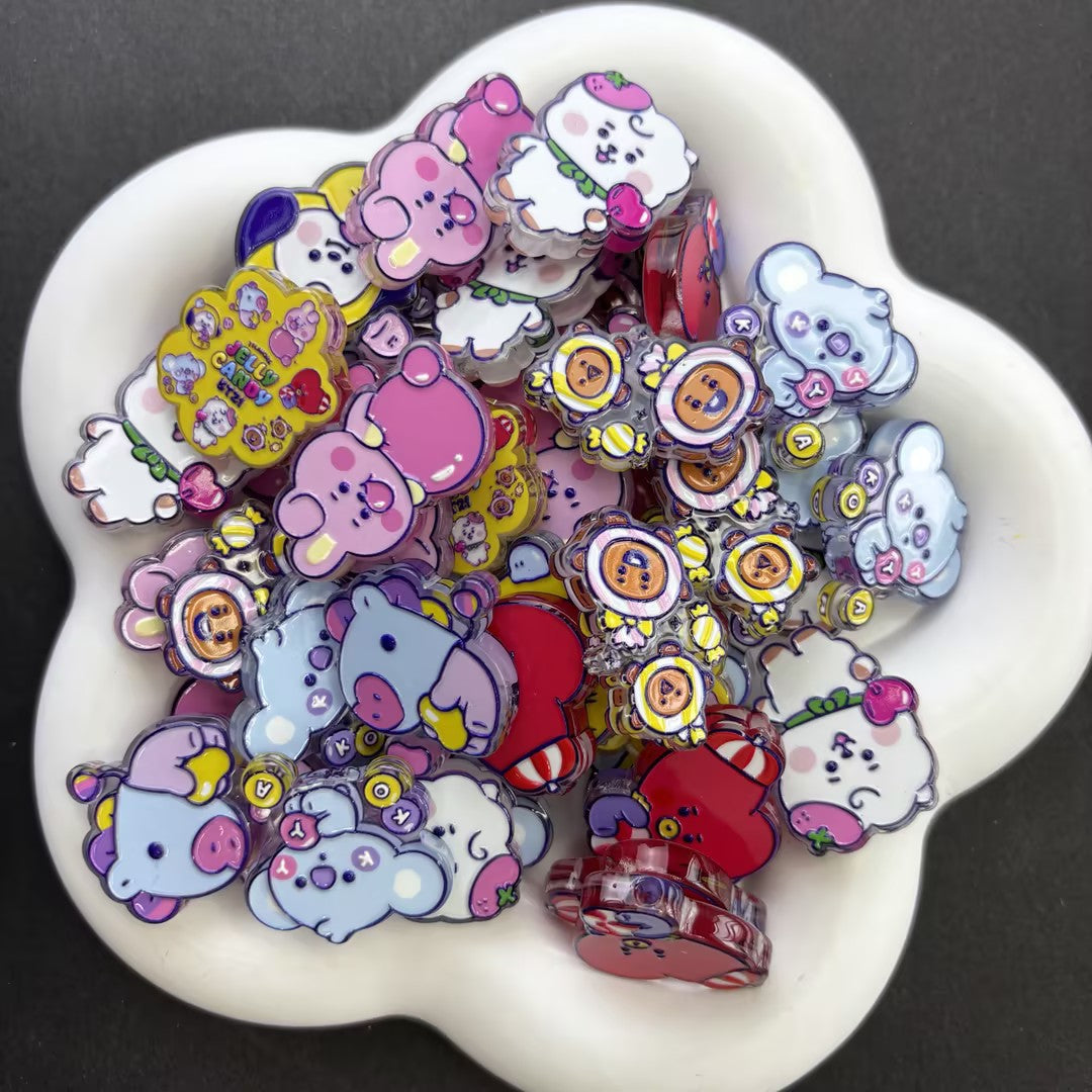 Cute Sweet Jelly Candy Mascot Focal Beads – Pastel Gummy Cartoon Animal Acrylic Beads for Beadable Pens & Keychain DIY Crafts