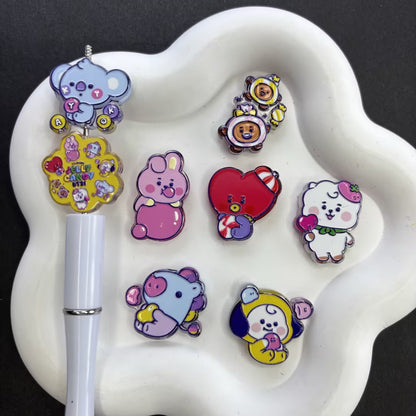 Cute Sweet Jelly Candy Mascot Focal Beads – Pastel Gummy Cartoon Animal Acrylic Beads for Beadable Pens & Keychain DIY Crafts