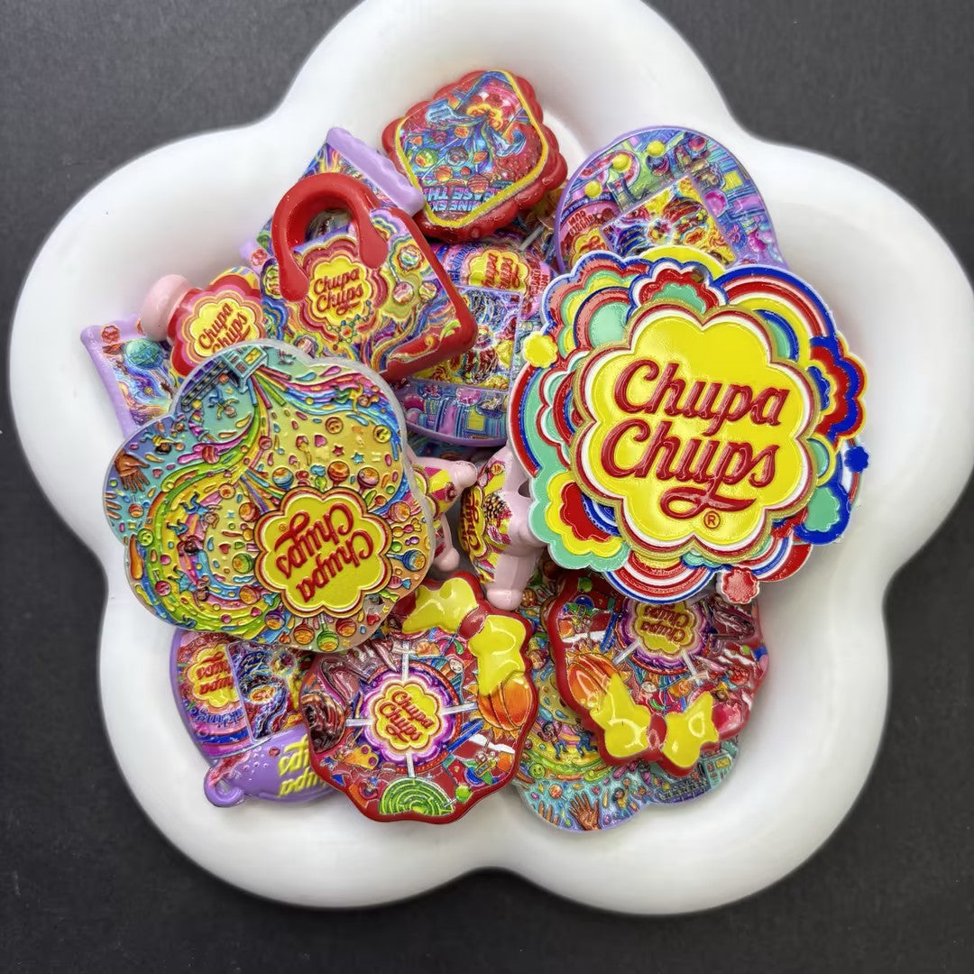 Retro Sweet Lollipop Candy Focal Beads – Psychedelic Daisy Pop Art Acrylic Beads for Beadable Pens & Keychain DIY Crafts