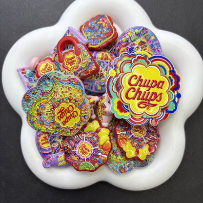 Retro Sweet Lollipop Candy Focal Beads – Psychedelic Daisy Pop Art Acrylic Beads for Beadable Pens & Keychain DIY Crafts