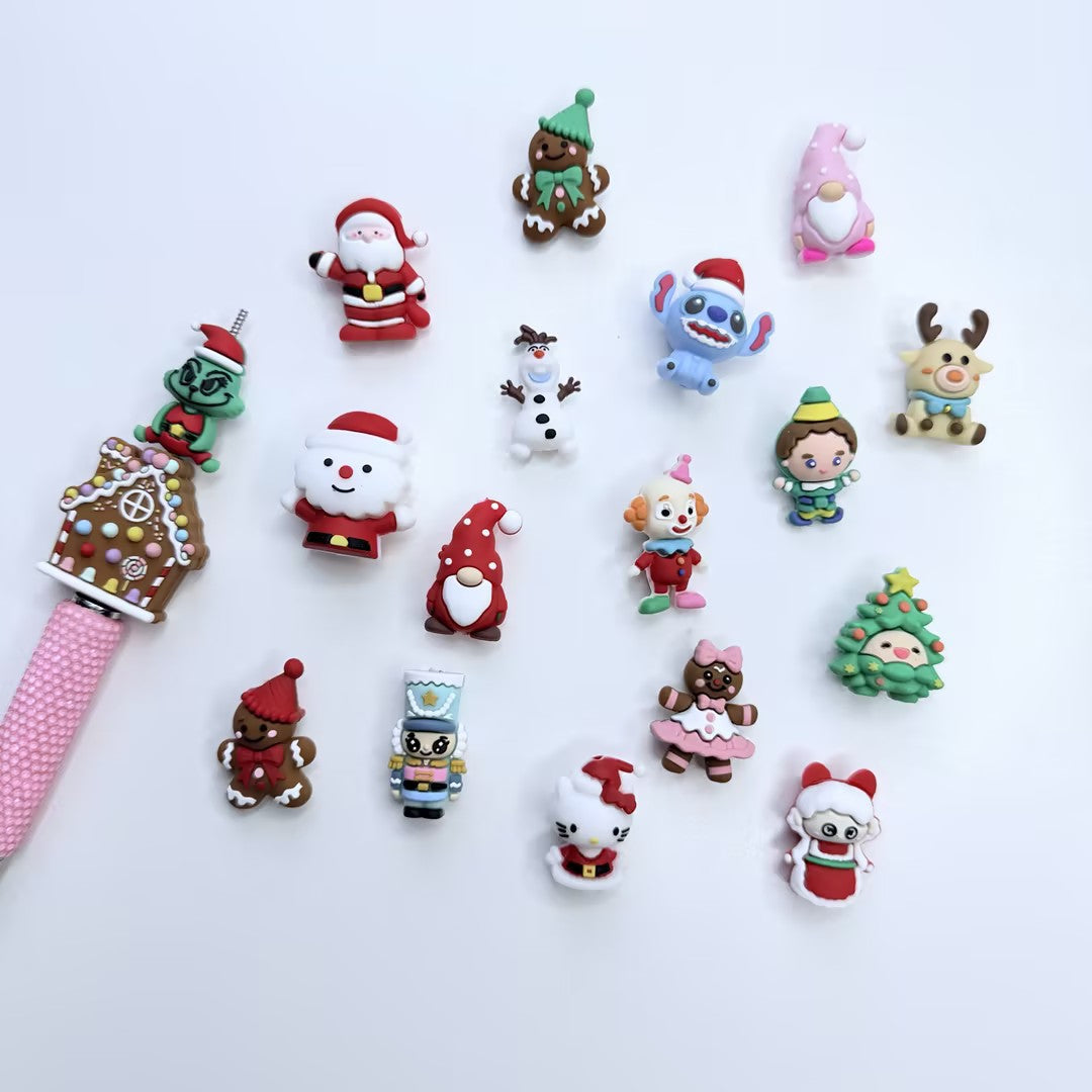 Cute Anime Monster Acrylic Focal Beads, Winter Beanie Yellow Electric Pet & Pocket Creature Charms for DIY Beadable Pens & Keychains