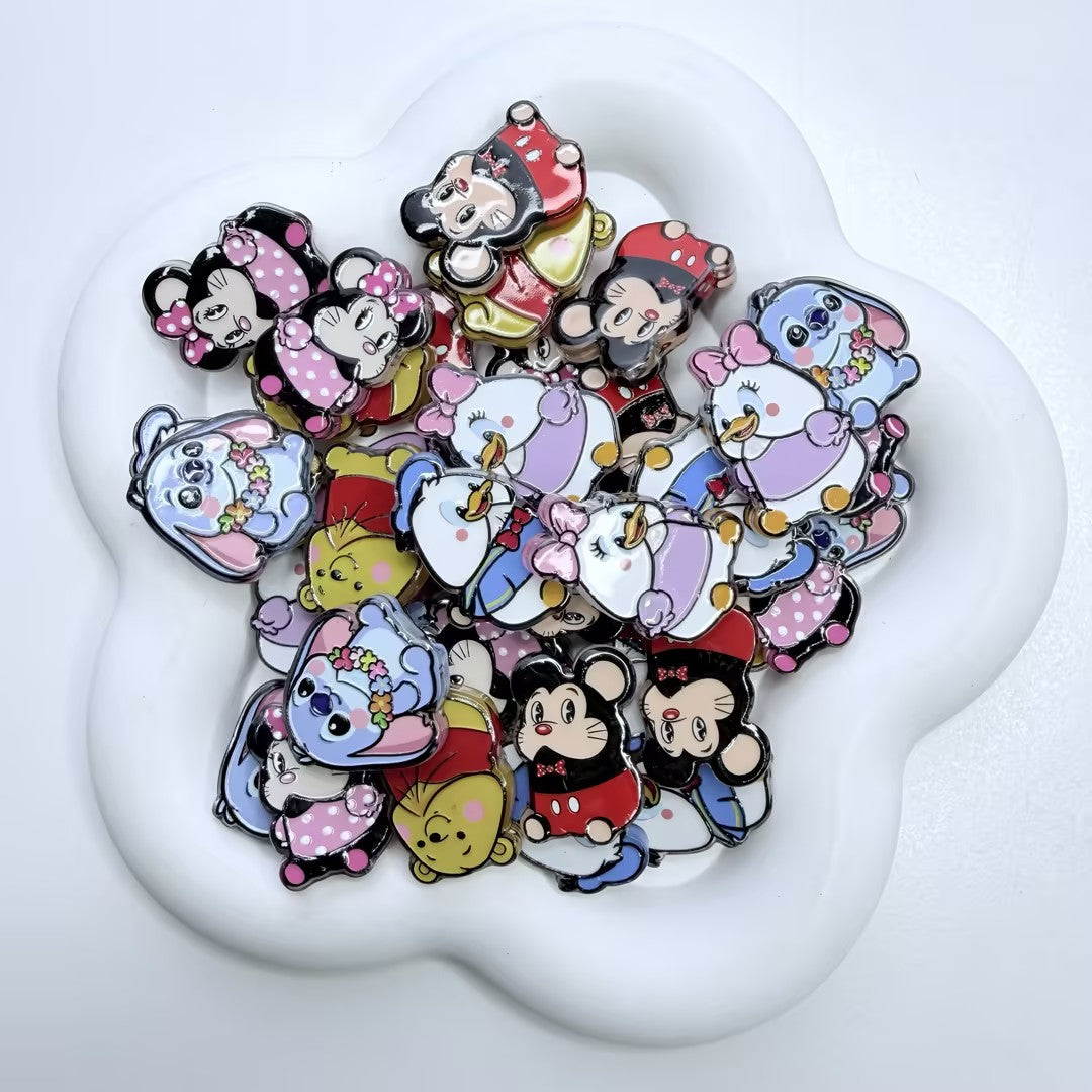 Cute Cartoon Mouse & Honey Bear Acrylic Focal Beads, Retro Nostalgic Animal Pen Toppers for DIY Beadable Pens & Keychains